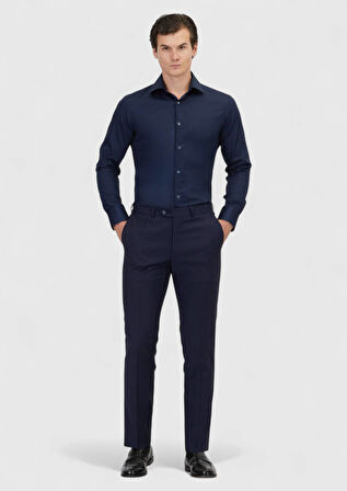 Saks Düz Kumaş Modern Fit Klasik Yün Karışımlı Pantolon