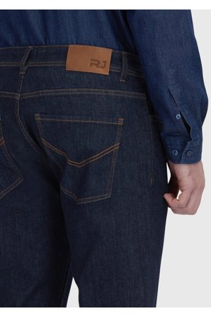 Lacivert Düz Slim Fit Denim Pamuk Karışımlı Pantolon