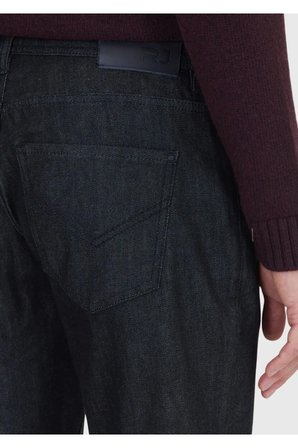 Siyah Düz Slim Fit Denim Pamuk Karışımlı Pantolon