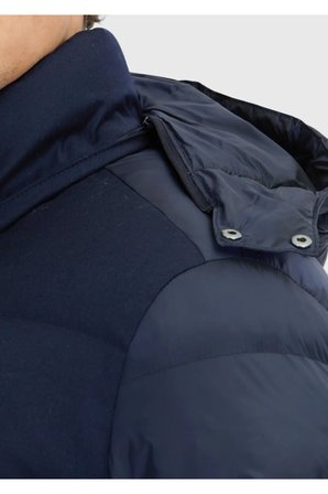 Lacivert Regular Fit Kapüşonlu Casual Dokuma Mont