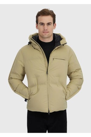 Kum Regular Fit Kapüşonlu Casual Dokuma Mont