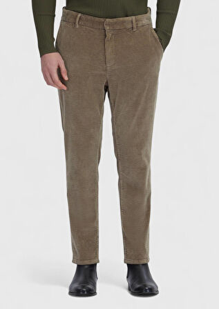 Vizon Düz Dokuma Jogging Fit Kadife Casual Pamuk Karışımlı Pantolon