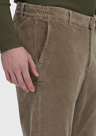 Vizon Düz Dokuma Jogging Fit Kadife Casual Pamuk Karışımlı Pantolon