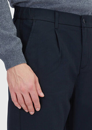 Siyah Düz Dokuma Jogging Fit Casual Pamuk Karışımlı Pantolon