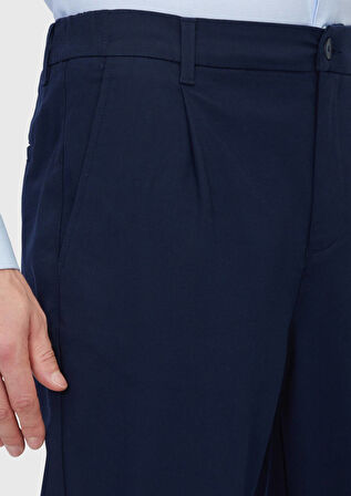 Lacivert Düz Dokuma Jogging Fit Casual Pamuk Karışımlı Pantolon