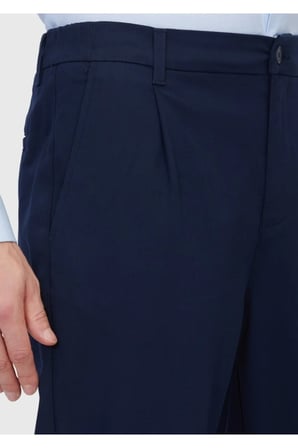Lacivert Düz Dokuma Jogging Fit Casual Pamuk Karışımlı Pantolon