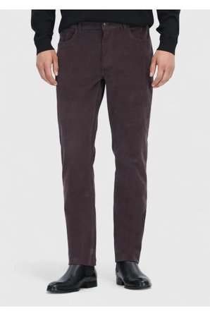 Mürdüm Düz Dokuma Slim Fit Kadife Casual Pamuk Karışımlı Pantolon