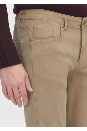 Vizon Düz Örme Slim Fit Casual Pamuk Karışımlı Pantolon