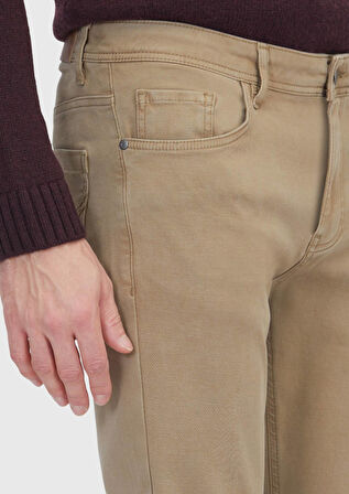 Vizon Düz Örme Slim Fit Casual Pamuk Karışımlı Pantolon