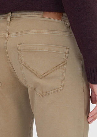 Vizon Düz Örme Slim Fit Casual Pamuk Karışımlı Pantolon