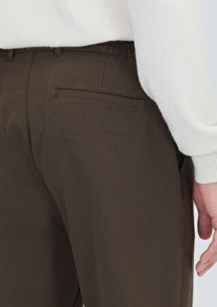 Haki Düz Dokuma Jogging Fit Casual Pamuk Karışımlı Pantolon