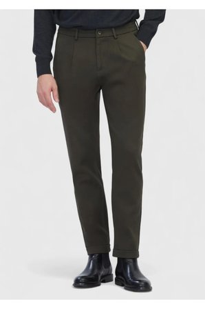 Haki Düz Dokuma Jogging Fit Casual Pamuk Karışımlı Pantolon