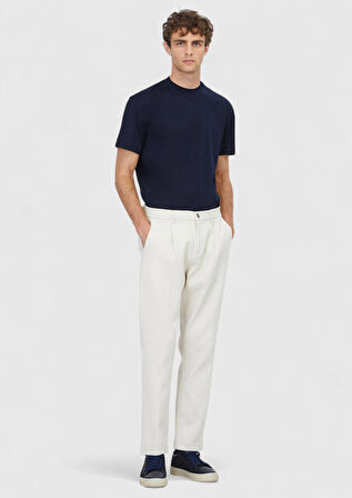 Bej Düz Dokuma Jogging Fit Casual Pamuk Karışımlı Pantolon