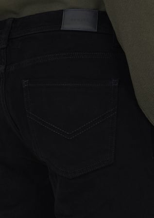 Siyah Düz Dokuma Slim Fit Casual Pamuk Karışımlı Pantolon