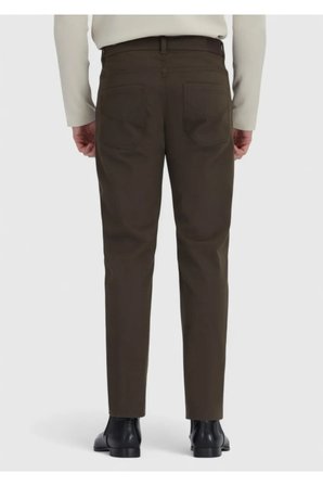 Haki Düz Dokuma Slim Fit Casual Pamuk Karışımlı Pantolon
