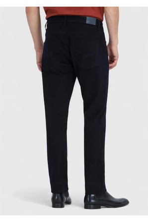 Lacivert Düz Dokuma Slim Fit Casual Pamuk Karışımlı Pantolon