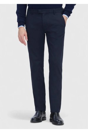 Lacivert Düz Dokuma Regular Fit Casual Pamuk Karışımlı Pantolon