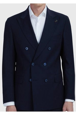 Lacivert Düz Zeroweight Slim Fit Yün Karışımlı Takım Elbise