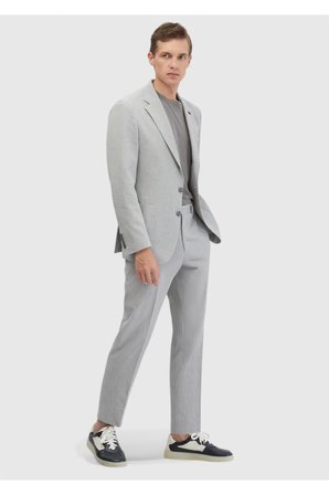 Açık Gri Desenli Zeroweight Slim Fit Pamuk Karışımlı Takım Elbise