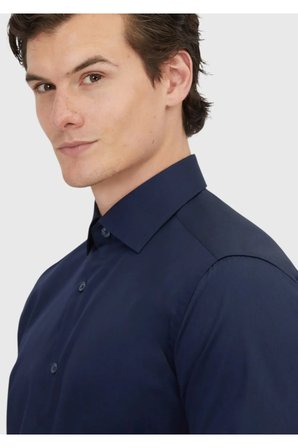 Lacivert Düz Regular Fit Dokuma Klasik %100 Pamuk Gömlek