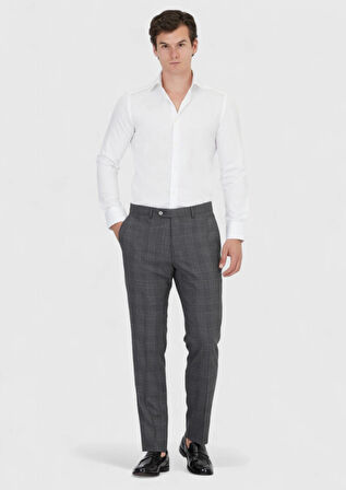 Beyaz Düz Slim Fit Dokuma Klasik %100 Pamuk Gömlek