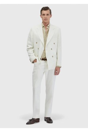 Ekru Zeroweight Slim Fit Keten Karışımlı Ceket