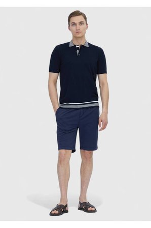 Lacivert Düz Polo Yaka %100 Pamuk T-Shirt