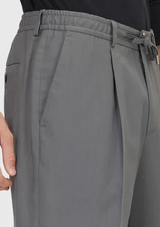 Koyu Gri Düz Dokuma Jogging Fit Casual Pantolon