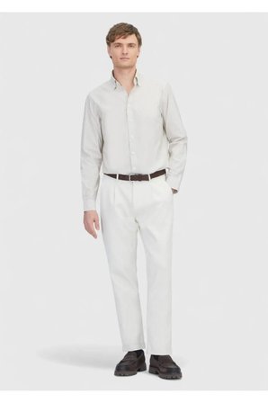 Hardal Çizgili Casual Fit Dokuma Casual %100 Pamuk Gömlek