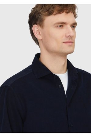 Lacivert Düz Dokuma Kadife Casual %100 Pamuk Gömlek