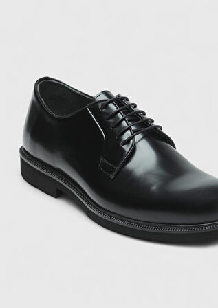 Siyah Deri Casual Ayakkabı