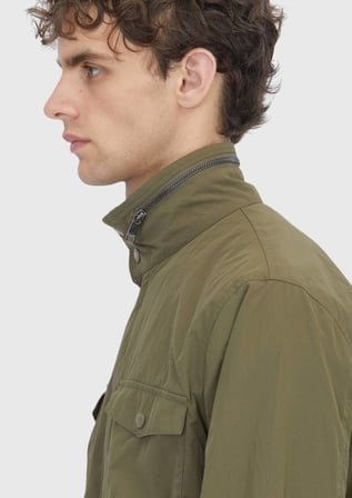 Haki Regular Fit Gizli Kapüşon Casual Teknik Mont