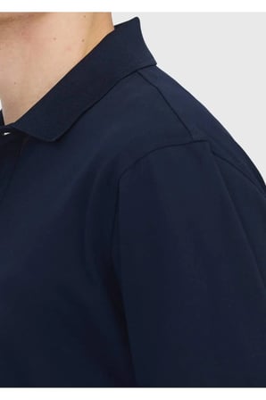 Lacivert Düz Polo Yaka %100 Pamuk T-Shirt