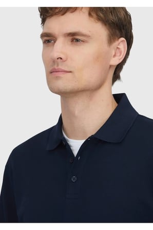 Lacivert Düz Polo Yaka %100 Pamuk T-Shirt