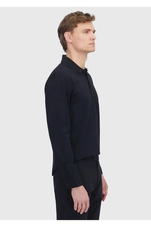 Siyah Düz Polo Yaka %100 Pamuk T-Shirt