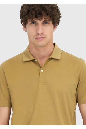 Zeytin Yeşili Düz Polo Yaka %100 Pamuk T-Shirt