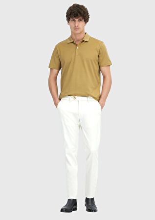 Zeytin Yeşili Düz Polo Yaka %100 Pamuk T-Shirt