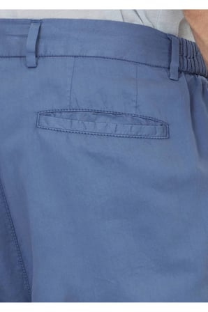 Açık Mavi Düz Dokuma Jogging Fit Casual İpek Karışımlı Pantolon