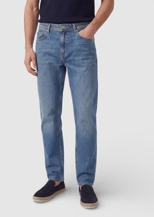 Koyu İndigo Regular Fit Denim Pamuk Karışımlı Pantolon