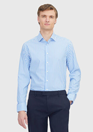 Mavi Regular Fit Dokuma Klasik Pamuk Karışımlı Gömlek