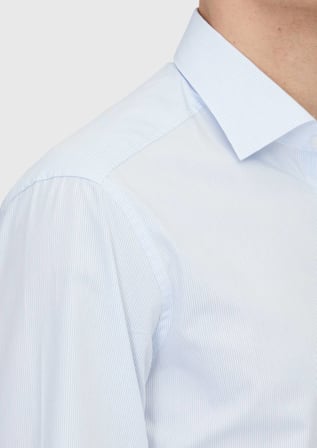 Açık Mavi Regular Fit Dokuma Klasik Pamuk Karışımlı Gömlek