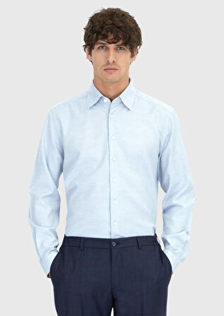 Mavi Desenli Casual Fit Dokuma Casual %100 Pamuk Gömlek