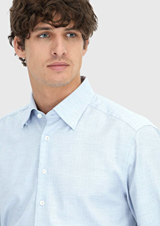 Mavi Desenli Casual Fit Dokuma Casual %100 Pamuk Gömlek