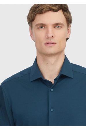 Petrol Düz Regular Fit Casual Pamuk Karışımlı Gömlek