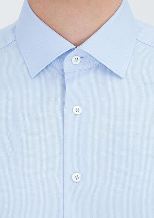 Mavi Desenli Regular Fit Dokuma Klasik %100 Pamuk Gömlek
