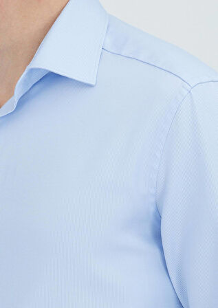 Mavi Desenli Regular Fit Dokuma Klasik %100 Pamuk Gömlek