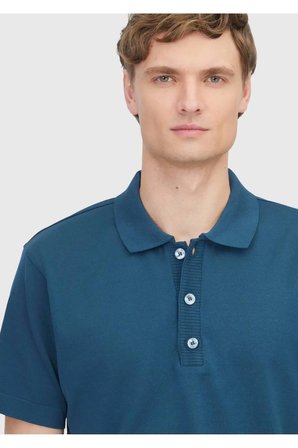 Petrol Düz Polo Yaka %100 Pamuk T-Shirt