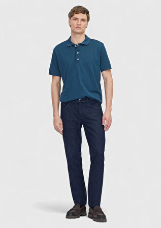 Petrol Düz Polo Yaka %100 Pamuk T-Shirt