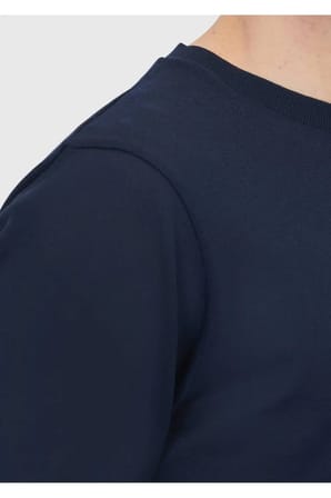 Lacivert Bisiklet Yaka Düz Sweatshırt