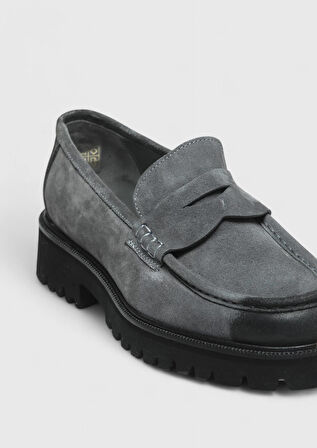 Antrasit Süet Casual Loafer
